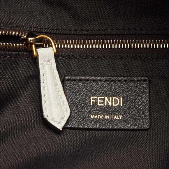 Fendi White Embossed FF Leather Bauletto Piccolo 1974 Bag 8BL141 - Picture 5 of 11